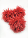 Crinkled Ruby Faux Fur Pom