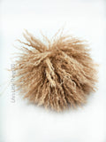 Crinkled Camel Faux Fur Pom