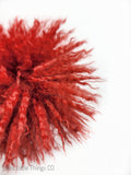 Crinkled Ruby Faux Fur Pom
