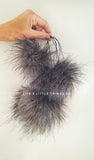 LIMITED Black Wolf Faux Fur Pom
