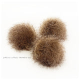 LIMITED-Chestnut Faux Fur Pom