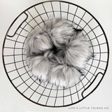 Platinum Faux Fur Pom