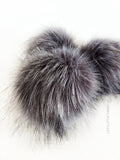 LIMITED-Graphite Faux Fur Pom