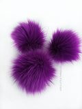 Grape Pom *Bright purple, fuchsia tone, medium length fur pile *Medium length fur (approximately 2") *Full look and soft feel