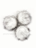 Iced Grey Faux Fur Pom