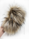 Taupe Faux Fur Pom