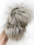 LIMITED Khaki Faux Fur Pom