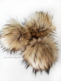 A fun, MODERN touch to your knitwear. Make a STATEMENT with a faux fur poof. Each pom is handmade with high quality faux fur (vegan). 3 sizes available with 2 nylon strings or a snap.  Permanent or detachable pom poms. Use for hat toppers, scarf ends, key chains, purse bling, headbands...options are limitless