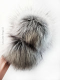 Carbon Faux Fur Pom