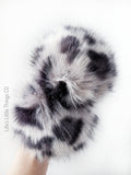 Silver Cheetah Faux Fur Pom