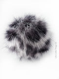 Silver Cheetah Faux Fur Pom