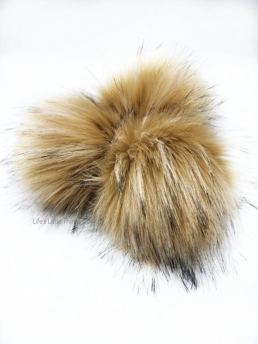 Biscotti (Tan, Brown, White) Faux Fur Pom Pom – Life's Little Things CO