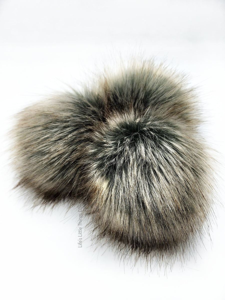 Timber (Gray, Brown) Faux Fur Pom Pom – Life's Little Things CO