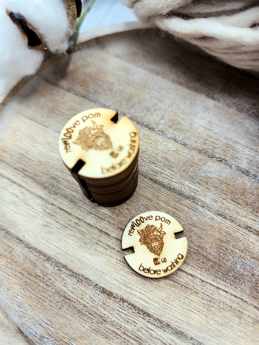 Removeable Wooden Pom Pom Buttons — Angie and Britt