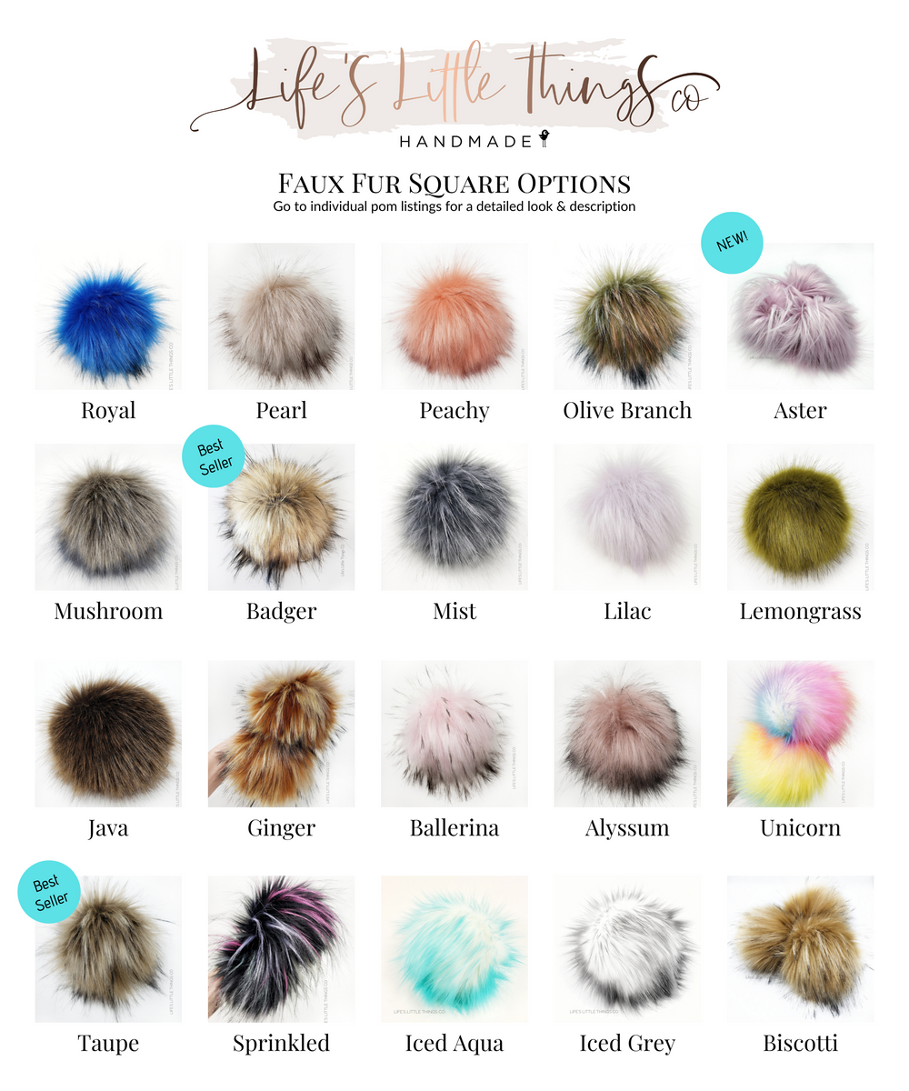  Pack of 1 Faux Fox Fur Pompoms Flufy Pom Poms Ball with Snap  Button for Knitting Crafts Winter DIY Accessories