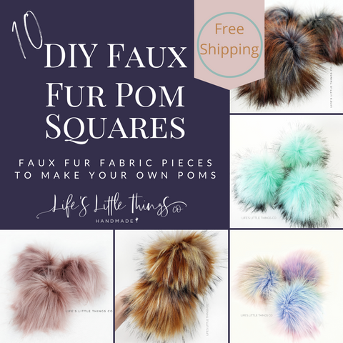 DIY Faux Fur Pom Fabric Squares