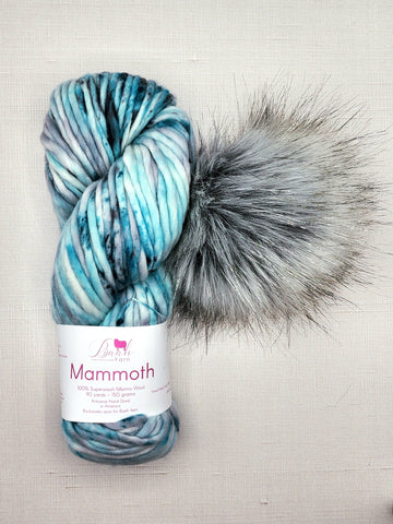 Blue Moon + Grey/Silver Sparkle Pom - Mammoth Bundle