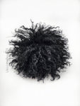 Crinkled Black Faux Fur Pom