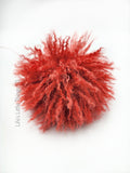 Crinkled Ruby Faux Fur Pom