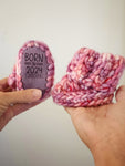 Born In 2024 (purple/pink) - 0-3 month Booties