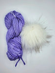 Periwinkle + White Smoke Pom - Chunky Bundle