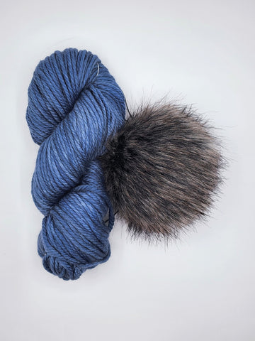 Stone Blue + Wolverine Pom - Chunky Bundle