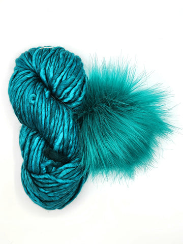 Teal Feather + Electric Caribbean Pom - Rasta Bundle