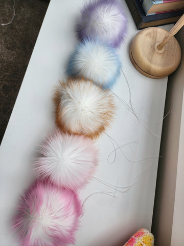 Muted Iced Faux Fur Pom BUNDLE