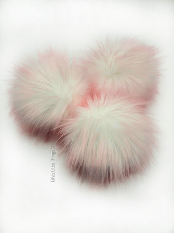 Iced Baby Pink Faux Fur Pom