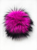Black Iced Electric Pink Faux Fur Pom