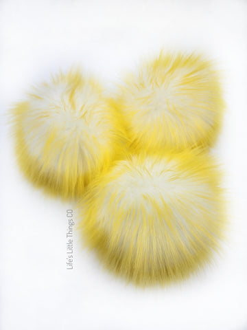 Iced Lemon Faux Fur Pom