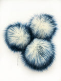 Iced Navy Faux Fur Pom