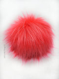 Electric Coral Faux Fur Pom