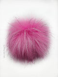 Carnation Silver Sparkle Faux Fur Pom