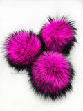 Black Iced Electric Pink Faux Fur Pom