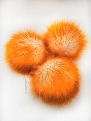 Iced Orange Faux Fur Pom