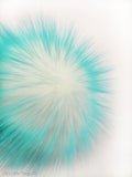 Iced Aqua Faux Fur Pom