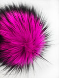 Black Iced Electric Pink Faux Fur Pom