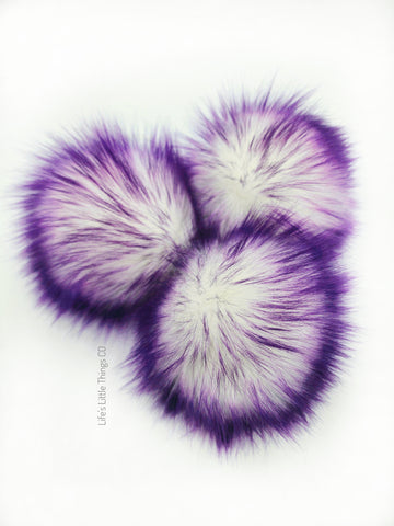 Iced Purple Faux Fur Pom
