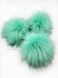 Mint Faux Fur Pom