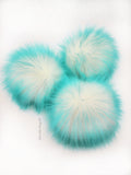 Iced Aqua Faux Fur Pom