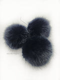 Deep Marine Faux Fur Pom