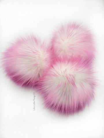 Iced Cherry Blossom Faux Fur Pom