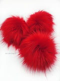 Fire Truck Faux Fur Pom