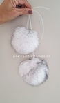 Arctic Fox Pom White in color with grey tips Short length fur (approximately 1") Full look and very soft