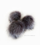 Graphite Pom *Dark grey center to light grey ends. Hairs of white throughout *Long length fur (approximately 2.5") *Very full pom *Luxurious and amazingly soft feel