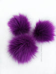 Grape Pom *Bright purple, fuchsia tone, medium length fur pile *Medium length fur (approximately 2") *Full look and soft feel