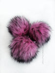 Neon Lights Pom *Pink with black tufts throughout *Medium length fur (approximately 2.5") *Full and soft feel