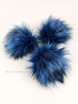 Sapphire Pom Blue with black tufts throughout Medium length fur (approximately 2.5") Full and soft feel