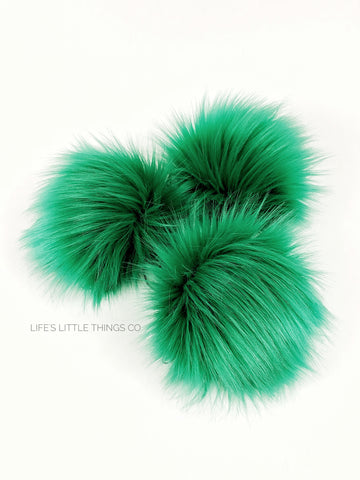 Shamrock Pom Green, medium length fur pile Medium length fur (approximately 2") Full look and soft feel 